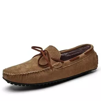 Теплые лоферы из натуральной кожи, мужская обувь без шнуровки, обувь на плоской подошве для вождения, мужская повседневная прогулочная обувь, мокасины, обувь для ленивых с мягкой подошвой, размеры 38–49 38 чёрный