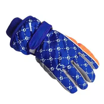 Теплые лыжные перчатки с длинными пальцами для маленьких мальчиков и девочек, снежные варежки