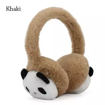 Теплые наушники-вкладыши с милой пандой, зимние плюшевые наушники для мужчин и женщин