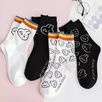 Теплые носки средней длины для женщин. Зимние длинные носки. Модные носки для детей. Повседневные спортивные короткие носки для женщин One Size белый