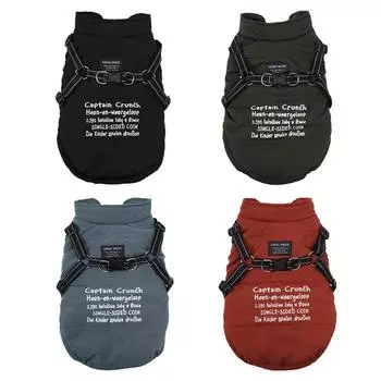 Теплые пальто для собак с шлейкой, водонепроницаемая куртка для собак для маленьких, средних и больших собак, зимний зимний комбинезон для собак с флисовой подкладкой M