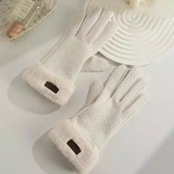 Теплые перчатки для женщин Зимние Утепленные Уличные для Вождения и Велоспорта Перчатки с Сенсорным Экраном 1 Pair