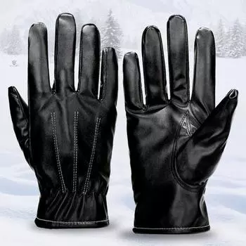 Теплые перчатки из искусственной кожи сохраняют тепло, противоскользящие из искусственной кожи