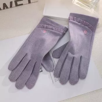 Теплые перчатки Однослойные Женские Элегантное Кружево Гусиная лапка Для улицы Для верховой езды Защита от холода и ветра Сенсорный экран Осенне-зимние перчатки One Size