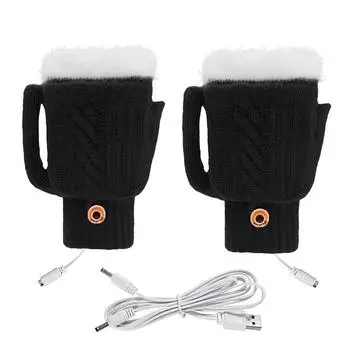 Теплые перчатки с электрическим зимним подогревом, перезаряжаемые через USB, умные теплые зимние перчатки для катания на лыжах в холодную погоду, вождения, пешего туризма, комфорта One Size