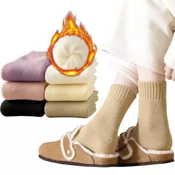 Теплые простые теплые постоянные очень толстые облачно-теплые набор из 6 пар носков для холодной теплой комнаты в подарок [HWVICTORYV] женские носки, зимние, толстые, [экстремально 38