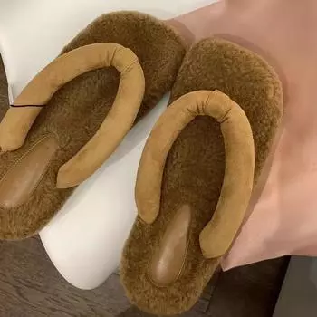 Теплые пушистые тапочки, женские уютные домашние шлепанцы из искусственного меха с крестом, мягкие меховые туфли на плоской подошве, женские шлепанцы со знаменитостями 35 чёрный