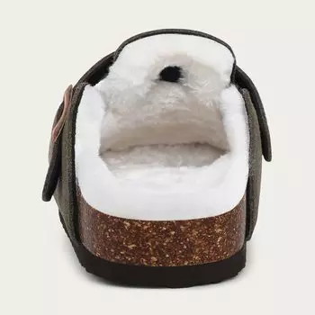 Теплые пушистые замшевые пробковые сабо для женщин и мужчин, модные пушистые пробковые тапочки, короткие плюшевые домашние туфли на плоской подошве, мюли для улицы, теплые zuecos mujer 36