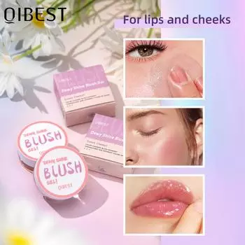 Теплые румяна Прозрачный меняющий цвет гель Увлажняющий и увлажняющий Легкий стеклянный Натуральный телесный макияж Жидкие меняющие цвет румяна 1#