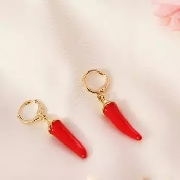 Теплые серьги-кольца с красным перцем для пары, ювелирные изделия для влюбленных, серьги-капли для губ, подарки