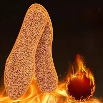 Теплые стельки Утолщенные и бархатные зимние стельки Защитные от холода и замерзания ног Воздухопроницаемые и впитывающие пот Для мужчин и женщин 35 кофейный