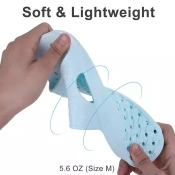 Теплые тапочки для душа для женщин и мужчин, домашние нескользящие тапочки для ванной с отверстиями для слива, мягкие, легкие, быстросохнущие, для пляжа и бассейна S(37-38) темно-синий