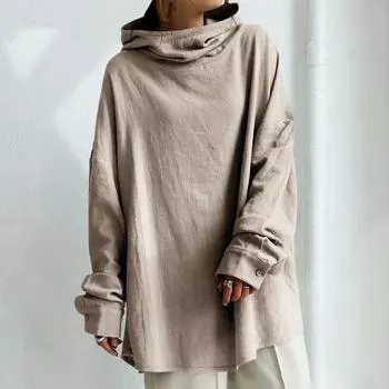 Теплые топы с капюшоном толстовка женская большого размера с длинным рукавом пуловер толстовки теплые большого размера S чёрный