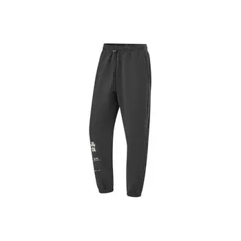 Теплые трикотажные спортивные штаны Li Ning Badfive Basketball Series с принтом в виде букв, мужские низы, сланцево-серый AKLU085-4 XXL