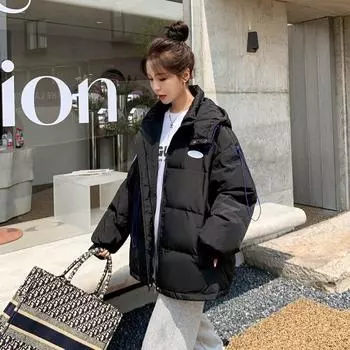 Теплые утолщенные женские свободные пуховые парки и куртка для зимнего женского пальто свободного розового цвета M розовый