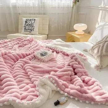 Теплые утяжеленные одеяла из искусственного меха кролика для кровати, роскошное двуспальное одеяло из искусственной овечьей шерсти, мягкое, пушистое, теплое двуспальное одеяло 120x150cm(47x59inch)