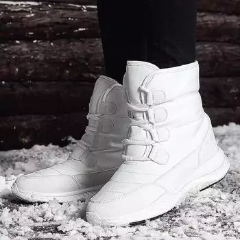 Теплые женские ботинки на танкетке и платформе, удобные хлопковые ботинки на толстой подошве, нескользящие, для альпинизма и путешествий, для снегоступов 36