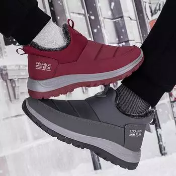 Теплые зимние ботинки для женщин, нескользящие, водонепроницаемые, женские зимние кроссовки для активного отдыха, удобные прогулочные короткие ботинки с подкладкой из искусственного меха 35