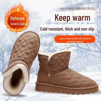 Теплые зимние ботинки с бархатной подкладкой — модные, удобные, нескользящие и с мягкой подошвой для ношения на открытом воздухе. 36