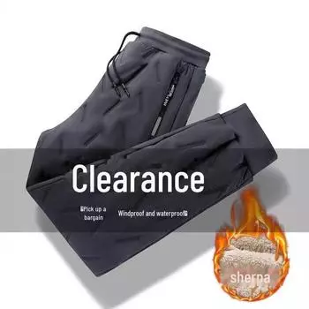 Теплые зимние брюки из утолщенной овчины в гонконгском стиле 2024 года — модные, ветрозащитные и повседневные. 5XL