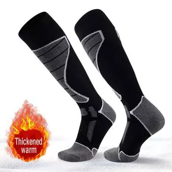 Теплые зимние хлопковые гольфы для мужчин и женщин, лыжные носки для детей, спортивные носки для сноуборда, велоспорта, для взрослых, более толстые теплые чулки для ног gray