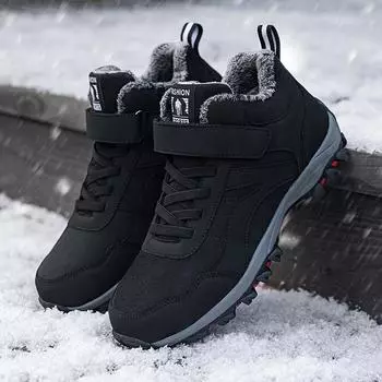 Теплые зимние мужские ботинки с мехом, размер 35-45, женские зимние ботинки унисекс, модные уличные кроссовки для женщин и мужчин, ботильоны 35