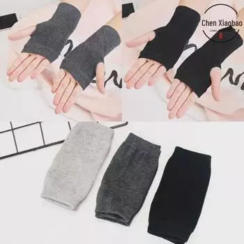 Теплые зимние перчатки без пальцев унисекс для набора текста, письма и использования мобильных устройств One Size светло-серый