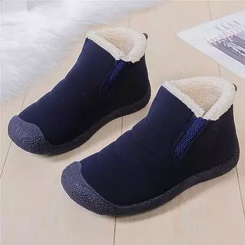 Теплые зимние сапоги с плюшевым мехом, женские зимние ботильоны 36 чёрный