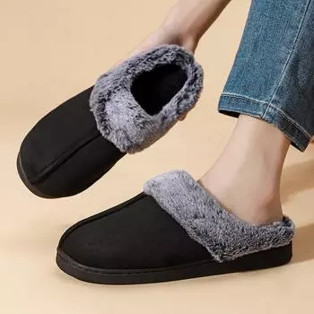 Теплые зимние тапочки женские шлепанцы пушистые тапочки меховые плюшевые женские домашние тапочки пара женская гостиная обувь обувь 36-37 темно-коричневого