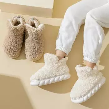 Теплые зимние женские ботинки, модные меховые женские зимние ботинки для верхней одежды, лаконичный дизайн, женская хлопковая обувь с высоким берцем на платформе 36-37 хаки