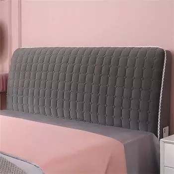 Теплый бархатный эластичный чехол на изголовье кровати, мягкий пыленепроницаемый чехол для изголовья кровати для спальни, нескользящий современный клетчатый чехол для отеля, прикроватный чехол W100 x H70cm