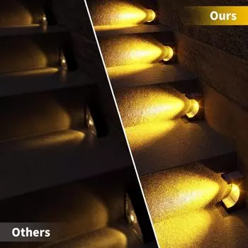 Теплый белый светодиодный солнечный светильник для лестницы, уличные садовые фонари, водонепроницаемый светильник для балкона, украшение для патио, лестницы, ограждения, светильник