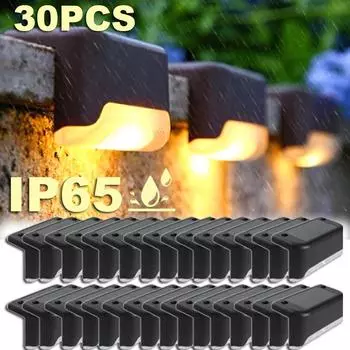 Теплый белый светодиодный солнечный светильник для лестницы, уличные садовые фонари, водонепроницаемый светильник для балкона, украшение для патио, лестницы, ограждения, светильник 1Pcs