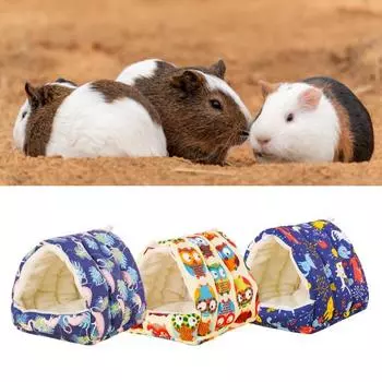 Теплый большой открытый износостойкий хомячий домик для сна для мелких домашних животных S королевский синий