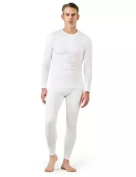 Теплый, для холодной погоды, термобелье, верх и низ с начесом, подкладка Белый верх и низ [LAPASA] нижнее белье, одежда, нижнее белье, утеплитель, комплект, [1. (тонкий набор),