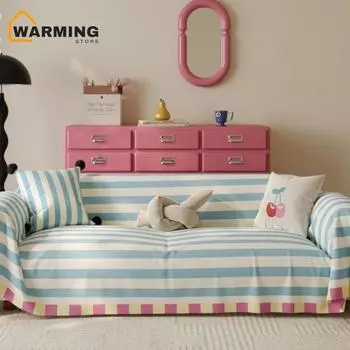 Теплый домашний универсальный диван-полотенце для гостиной, полностью покрытый пыленепроницаемый чехол для дивана, простой полосатый чехол Dopamine, распродажа, дропшиппинг 180 230CM