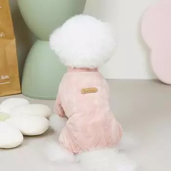 Теплый флисовый комбинезон для собак, пижама для маленьких и средних собак, одежда для кошек, чихуахуа, йоркширского терьера, пальто для ши-тцу, наряды для мопсов и пуделей XL синий