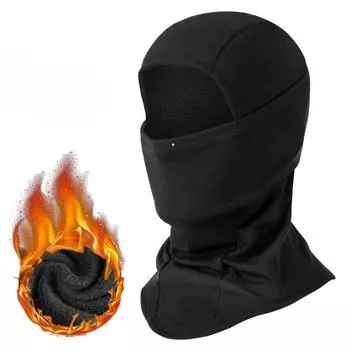 Теплый головной убор мужской велосипедный шлем осенне-зимний женский плюс бархатный рыболовный мотоцикл велосипедный ветрозащитный комбинезон на все лицо чёрный