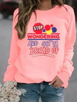 Теплый и модный этой зимой женский свитшот с круглым вырезом и множеством стильных узоров S