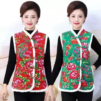 Теплый и модный жилет с принтом для мам, удобный XL