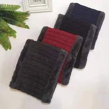 Теплый и ветрозащитный шарф с бархатом зимой, повседневный вязаный шарф для шеи зимой, утолщенный шарф для защиты ушей при езде на велосипеде