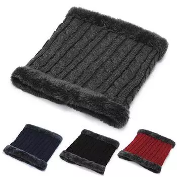 Теплый и ветрозащитный шарф с бархатом зимой, повседневный вязаный шарф для шеи зимой, утолщенный шарф для защиты ушей при езде на велосипеде