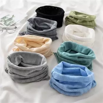 Теплый и защитный шейный платок, шарф с высоким воротником, универсальная модель для головы, однотонный и морозостойкий трикотажный воротник для мужчин и женщин. белый