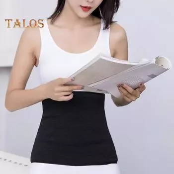 Теплый кашемировый пояс для талии, зимний термобелье, поддержка поясницы, пояснично-желудочная защита для женщин, облегчение менструальной боли XXL чёрный