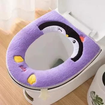 Теплый коврик для унитаза на молнии для зимы, утолщенная грелка для унитаза, мягкий чехол для сиденья, чехол для обода, нагреватель, универсальный зелёный