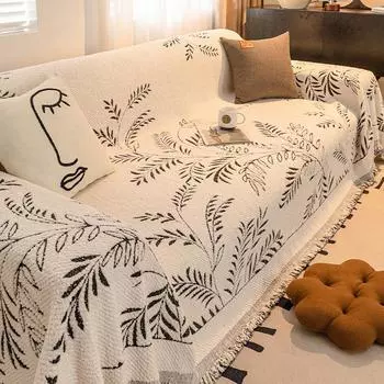 Теплый круглый бархатный чехол для дивана, тканевое полотенце, зимнее утолщенное плюшевое покрытие для дивана, защита от царапин, диванная подушка, осенние и зимние модели 180*130cm