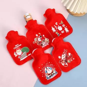 Теплый мешок для воды с мультяшным узором, сохраняет тепло, взрывозащищенный, Рождество 2023, кролик, Новый год, милый мешок для горячей воды для гостиной D