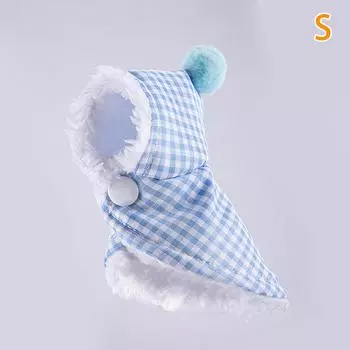 Теплый плащ-накидка для птиц, сохраняющий тепло зимой, костюм для выхода на улицу, теплая одежда для птиц, утолщенный плащ-попугай, цветная зимняя одежда для птиц 11*7cm светло-синий