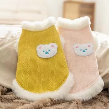 Теплый плюшевый жилет для кошек в виде медведя – уютное хлопковое пальто на осень/зиму для котят и рэгдоллов XS