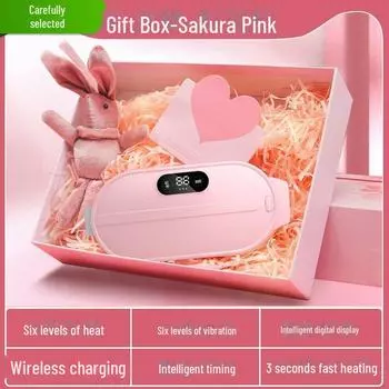 Теплый пояс для матки: Многофункциональный согревающий и массажный пояс для талии для комфорта и облегчения Chinese. Deep pink lid